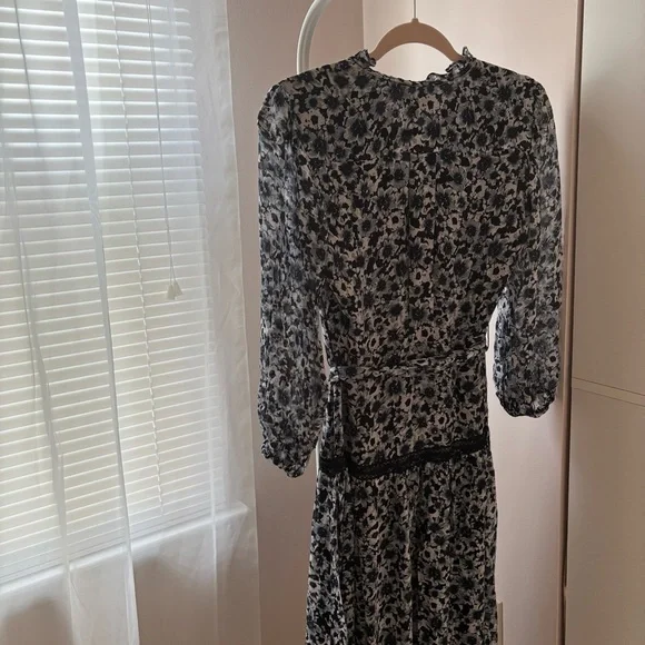 Shoshanna Floral Black and White Dress Size 0 - Picture 4 of 7